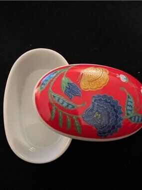 Otagiri Trinket Box Golden Butterfly Fraser Collection Japan Porcelain